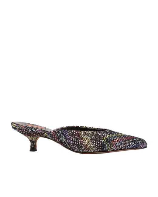 Missoni Black Point-Toe Mules