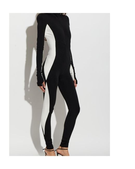 DSquared² Black Skiers Jersey Panelled High-Neck Jumpsuit