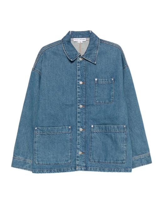 A.P.C. X Marc Jacobs Logo Embroidered Denim Jacket in Blue for Men