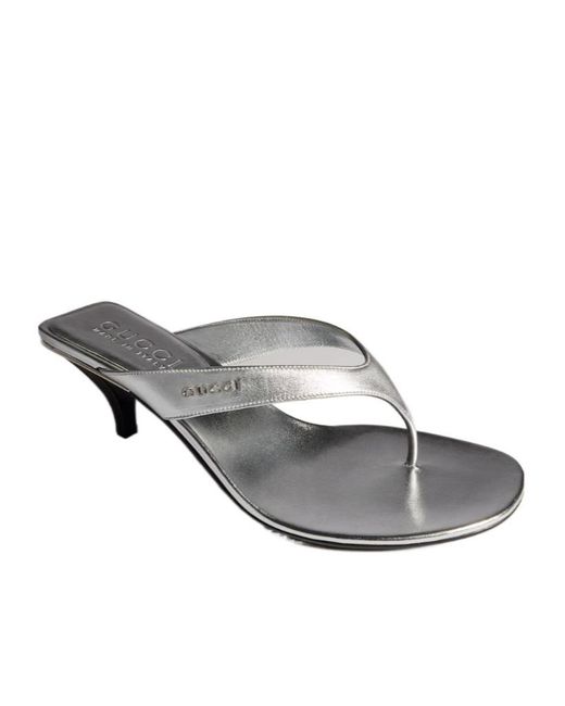 Gucci White Vittoria Thong Sandal