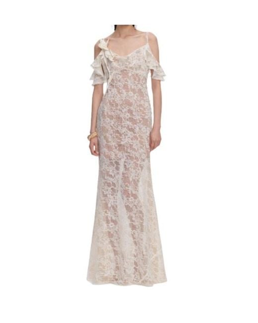 Self-Portrait Multicolor Floral Lace Maxi Dress
