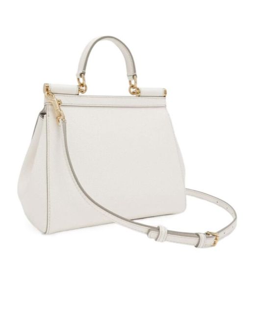 Dolce & Gabbana White Sicily Small Tote Bag