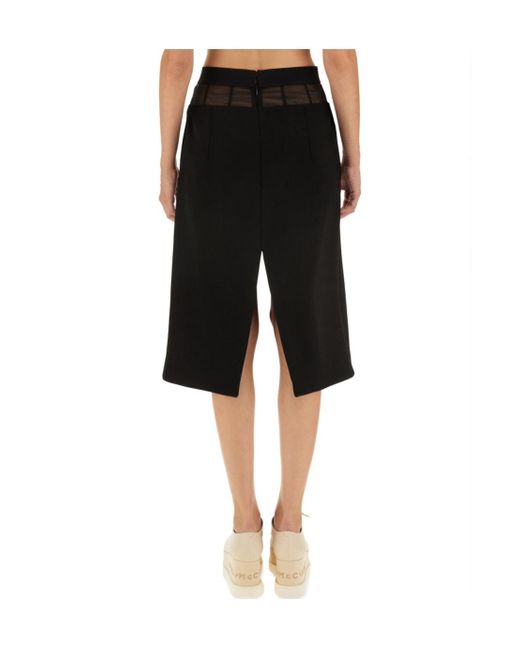 Stella McCartney Black Midi Slit Skirt