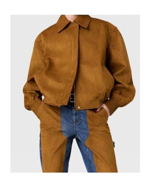 Stella McCartney Brown Boxy Collared Field Jacket