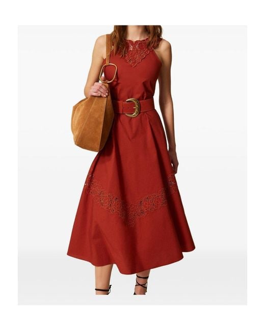 Twinset Poplin Embroidered Dress