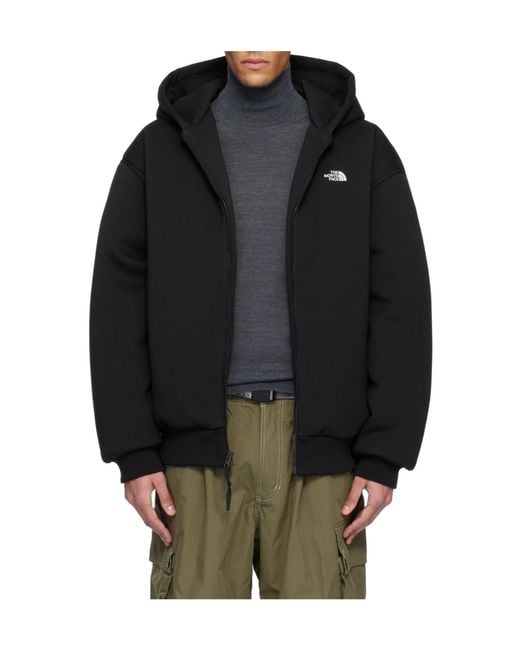 The North Face Blue 'Leather Pack' Hooded Casual Jacket for men