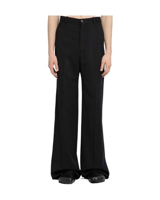 Balenciaga Black Pleat Tailored Trousers for men