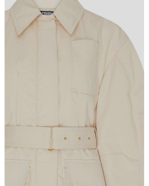 Jacquemus Natural Le Blouson Bari Belted Waist Jacket