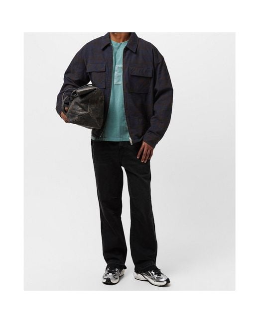 Represent Blue Slim-Fit Shirt Jacket for men