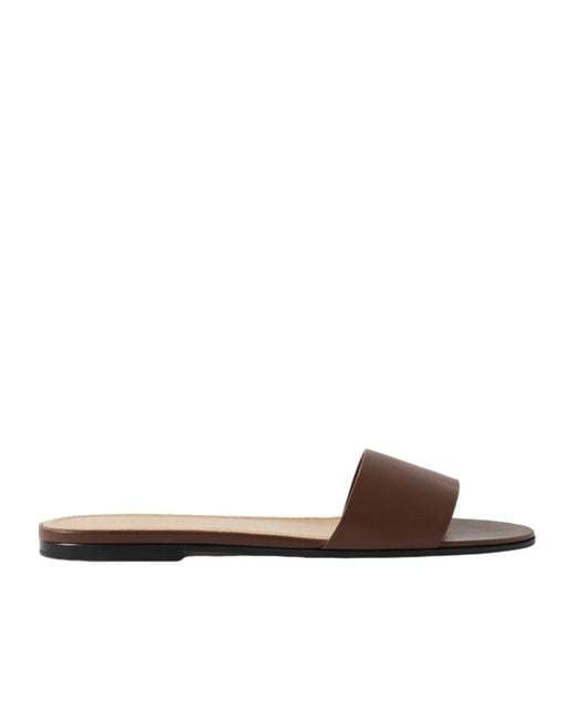 The Row Brown Flat Sandals