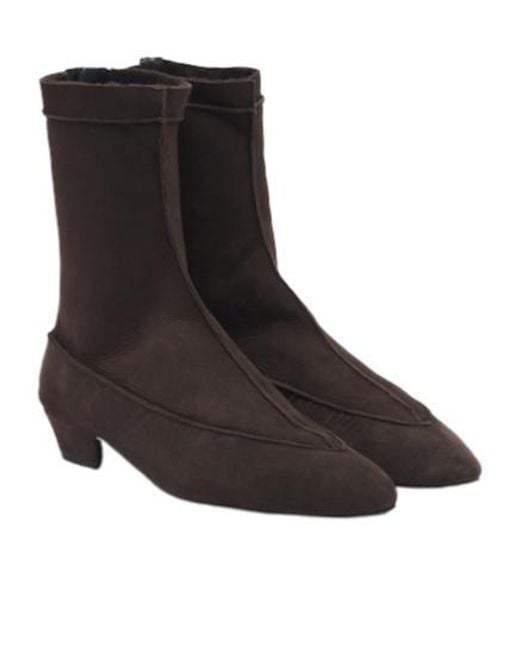 Magda Butrym Black Suede Ankle Boots