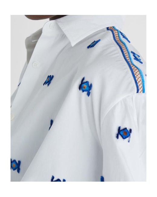 Ermanno Scervino White Flocked Motif Shirt