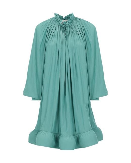 Lanvin Blue Pleated Dress