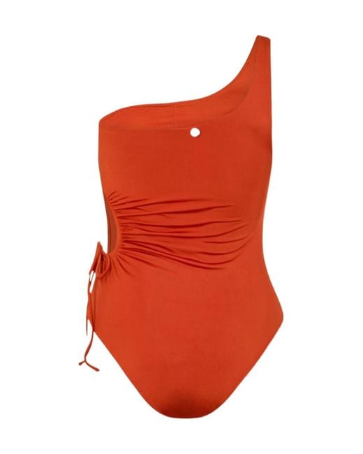 Max Mara Red Canarie Scoop Neck Swimsuit