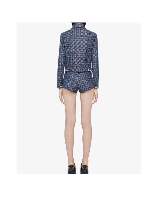 Givenchy Blue Monogram Denim Shorts
