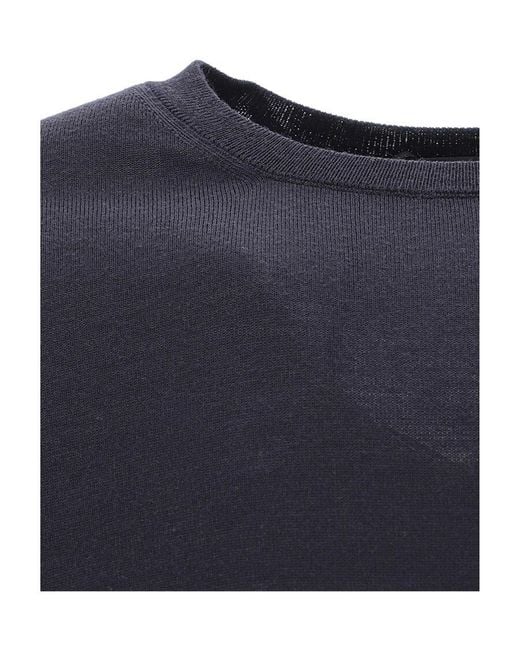 Drumohr Blue Crewneck Knitted Sweater for men