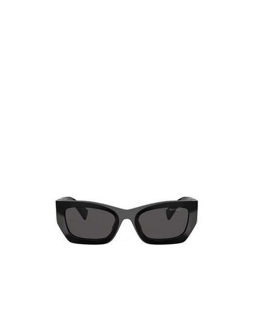 Miu Miu Black Eyewear Rectangular Frame Sunglasses