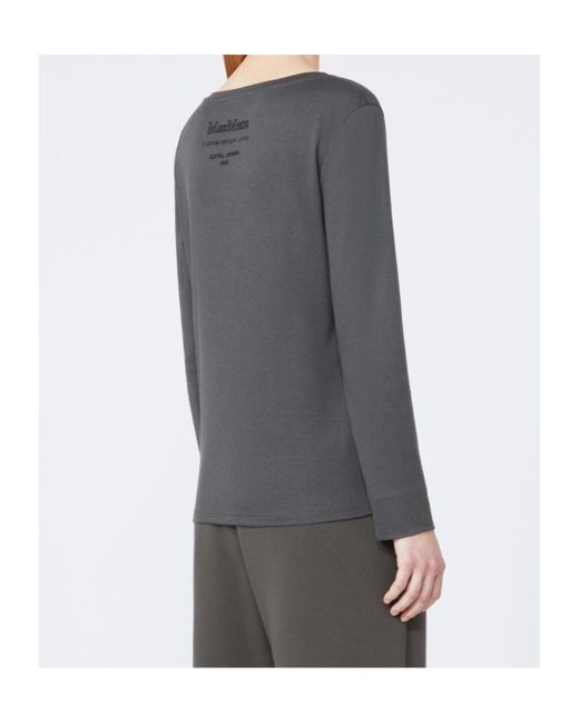 Max Mara Gray T-Shirt À Manches Longues En Jersey