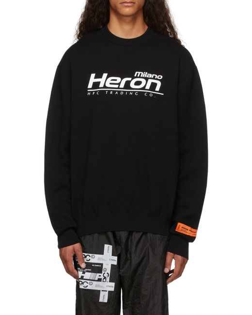 Heron Preston Black Logo Print Sweatshirt for men