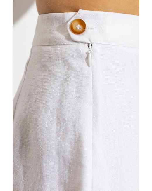 Posse White Perri Button-Fastening Shorts