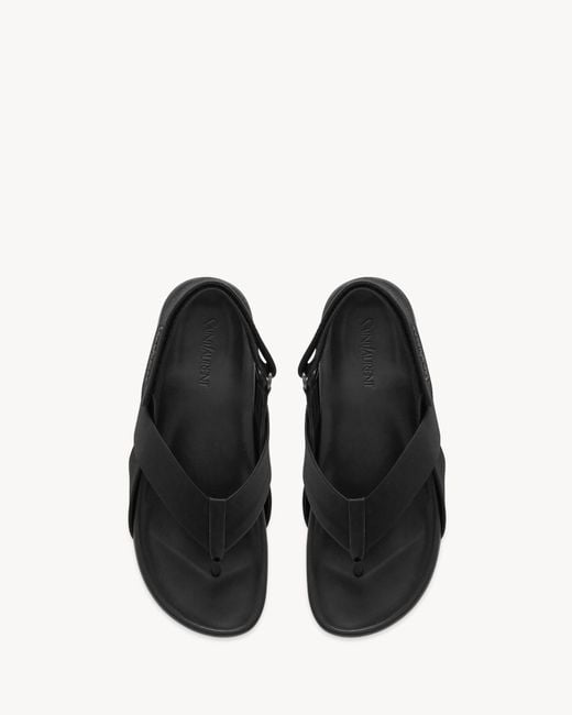 Saint Laurent Black Culver Sandals