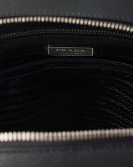 Prada Black Triangle-Logo Zipped Backpack for men