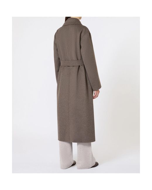Max Mara Natural Wool Robe Coat