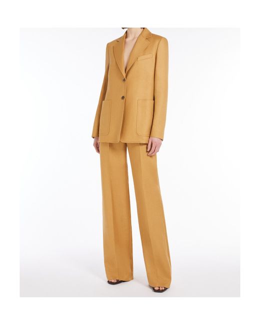 Max Mara Natural Single-Breasted Long-Sleeved Jacket