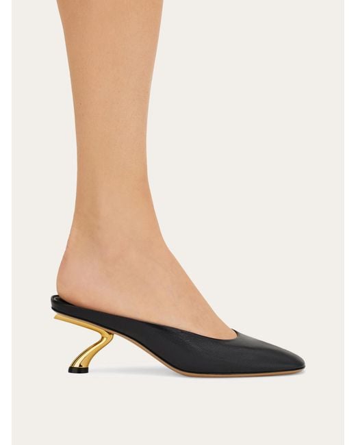 Ferragamo Black Ferragamo S-Shaped Heeled Mules