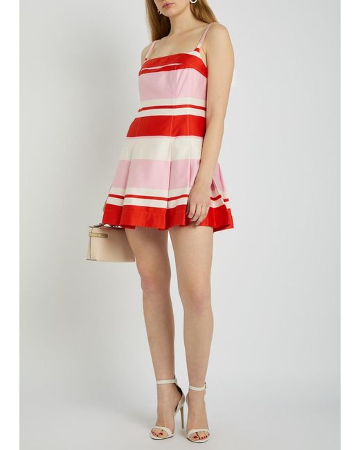 Jonathan Simkhai Red Striped Woven Mini Dress