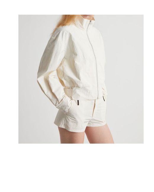 Paloma Wool White High-Neck Zip-Up Bomber Jacket