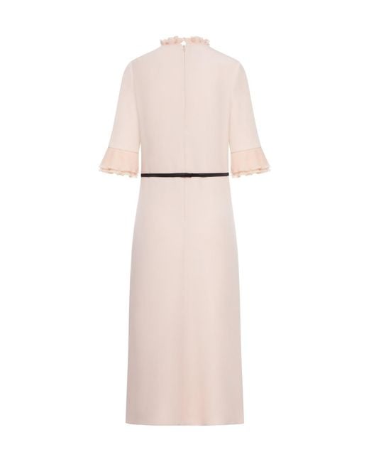 Valentino Pink Ruffled Bow Detailed Dress
