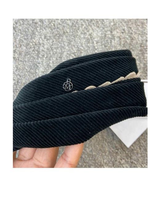 Maison Michel Blue Logo Patch Hair Band