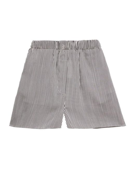 Frankie Shop Gray Lui Striped Silk Boxer Shorts