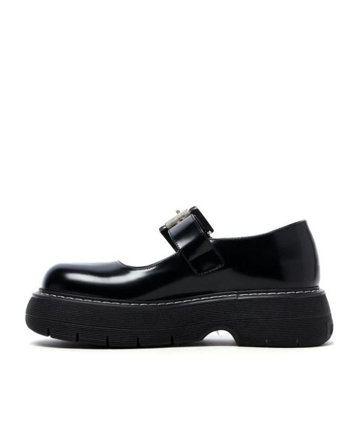 MSGM Black Buckle Platform Mary Jane Shoes