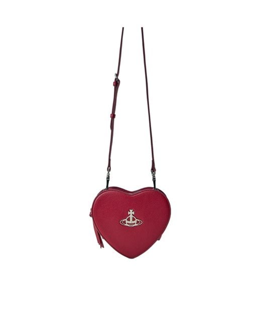 Vivienne Westwood Red Louise Heart Logo Plaque Crossbody Bag