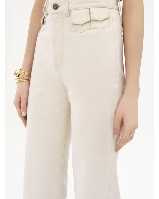 Chloé White Chloé High-Waisted Flared Jeans