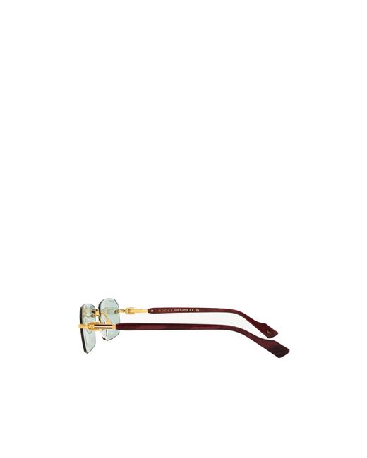 Gucci White Logo Pattern Sunglasses
