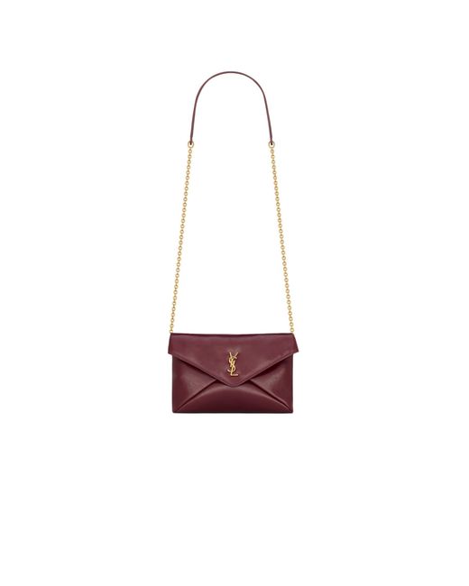 Saint Laurent White Cassandre Small Chain Pouch