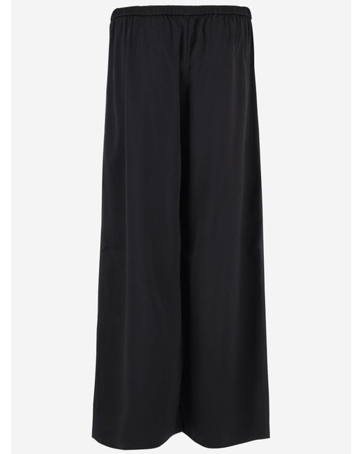 By Malene Birger Black Elasticated Waistband Wide Leg Pants