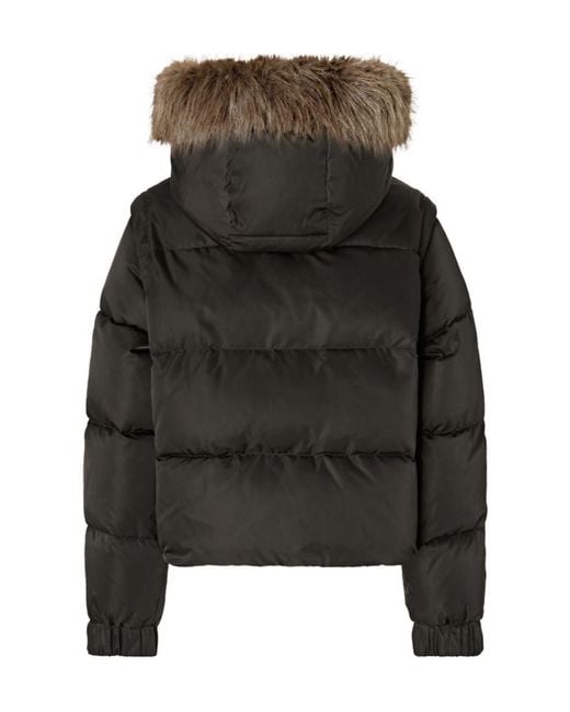 Pinko Black Faux-Fur Puffer Jacket