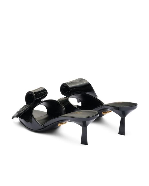 Prada Black Bow-Detailed Slip-On Sandals
