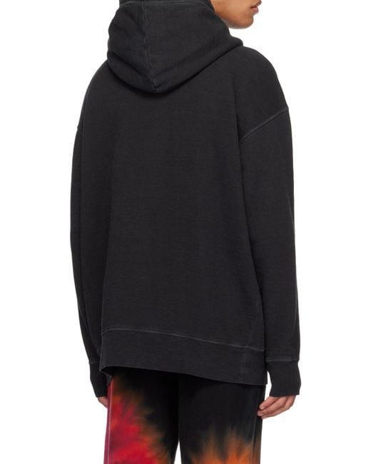 DSquared² Black Logo Printed Drawstring Hoodie for men