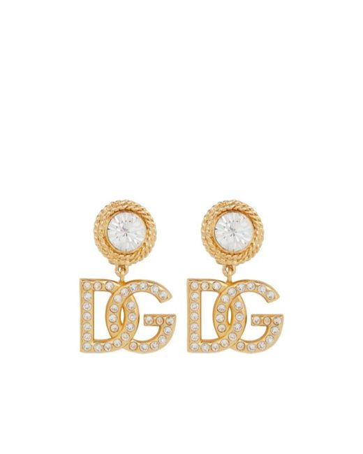 Dolce & Gabbana Metallic Logo Earrings