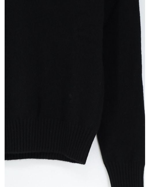 AMI Black Ami High Neck Knitted Jumper for men