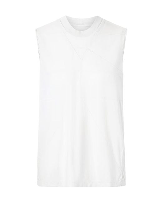 Rick Owens White Sleeveless Small Level T-Shirt