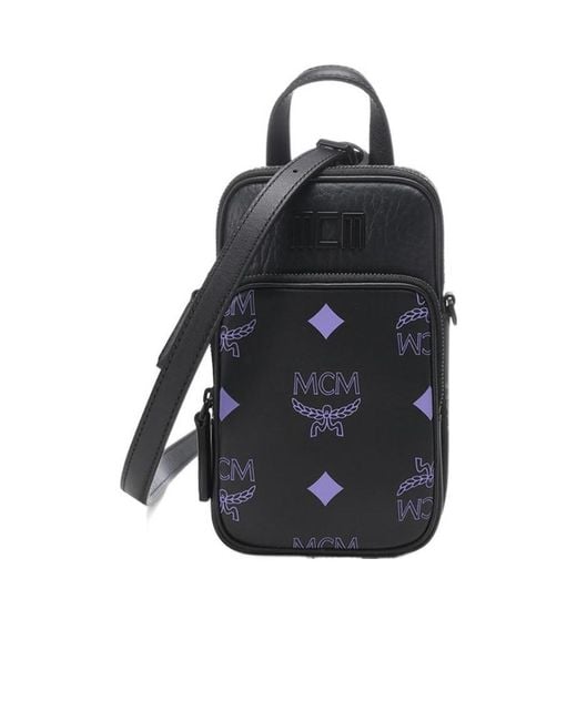 MCM Black Logo Strap Satchel for men