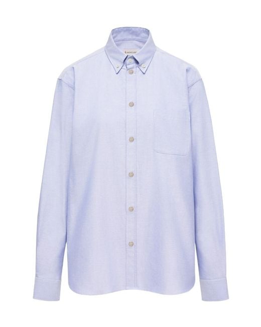 Moncler Blue Cotton Shirt for men