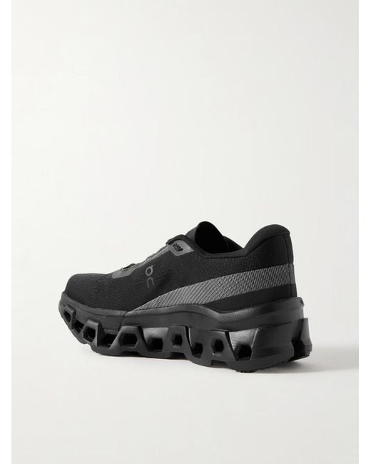 On Shoes Black Rubber-Trimmed Mesh Sneakers