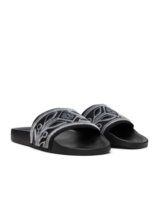 Casablanca Black Embroidery Slide Sandal for men